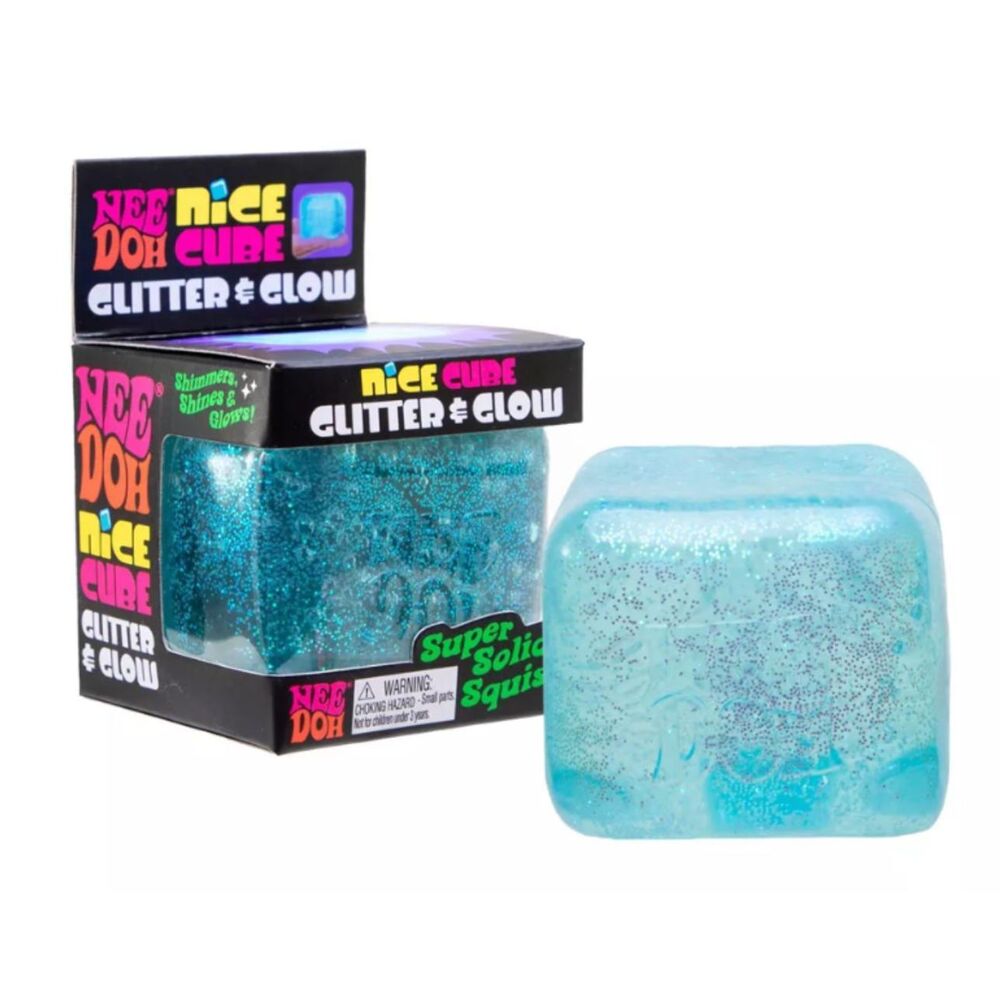 Nice Cube Glitter & Glow Super Solid Squish - Blue